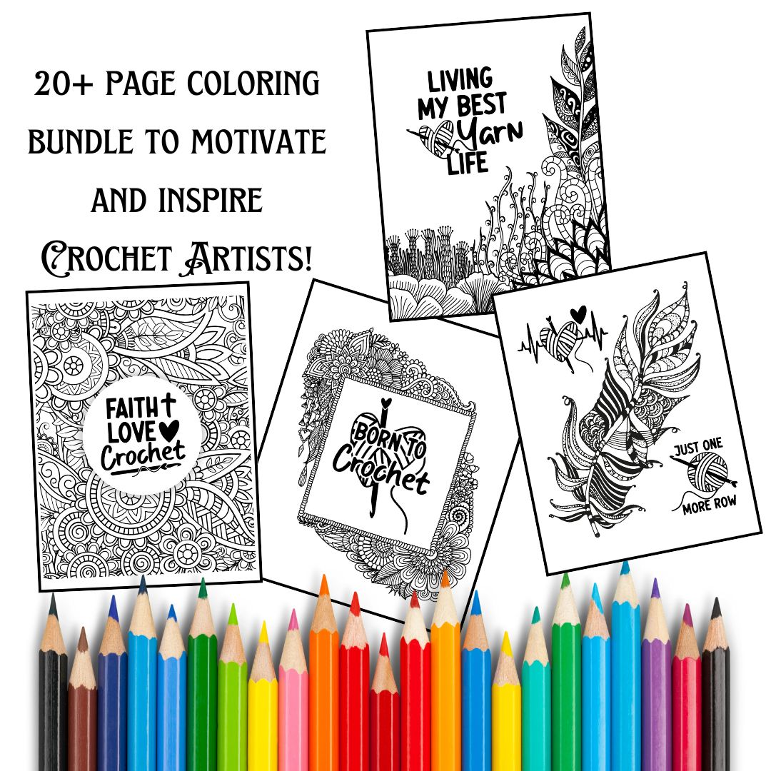 Coloring Pages - CROCHET - Digital Download Bundle