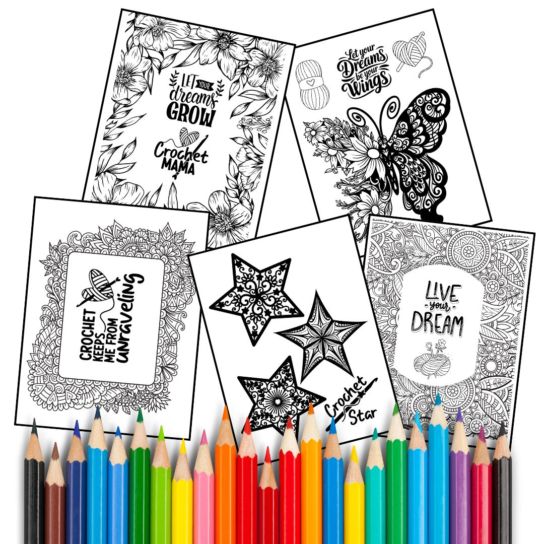 Coloring Pages - CROCHET - Digital Download Bundle