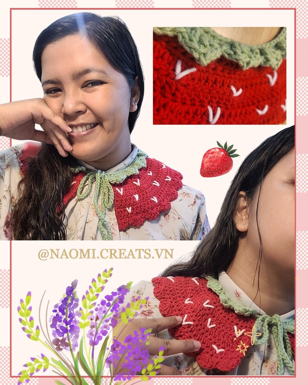 Strawberry Collar Crochet Pattern π Digital Download