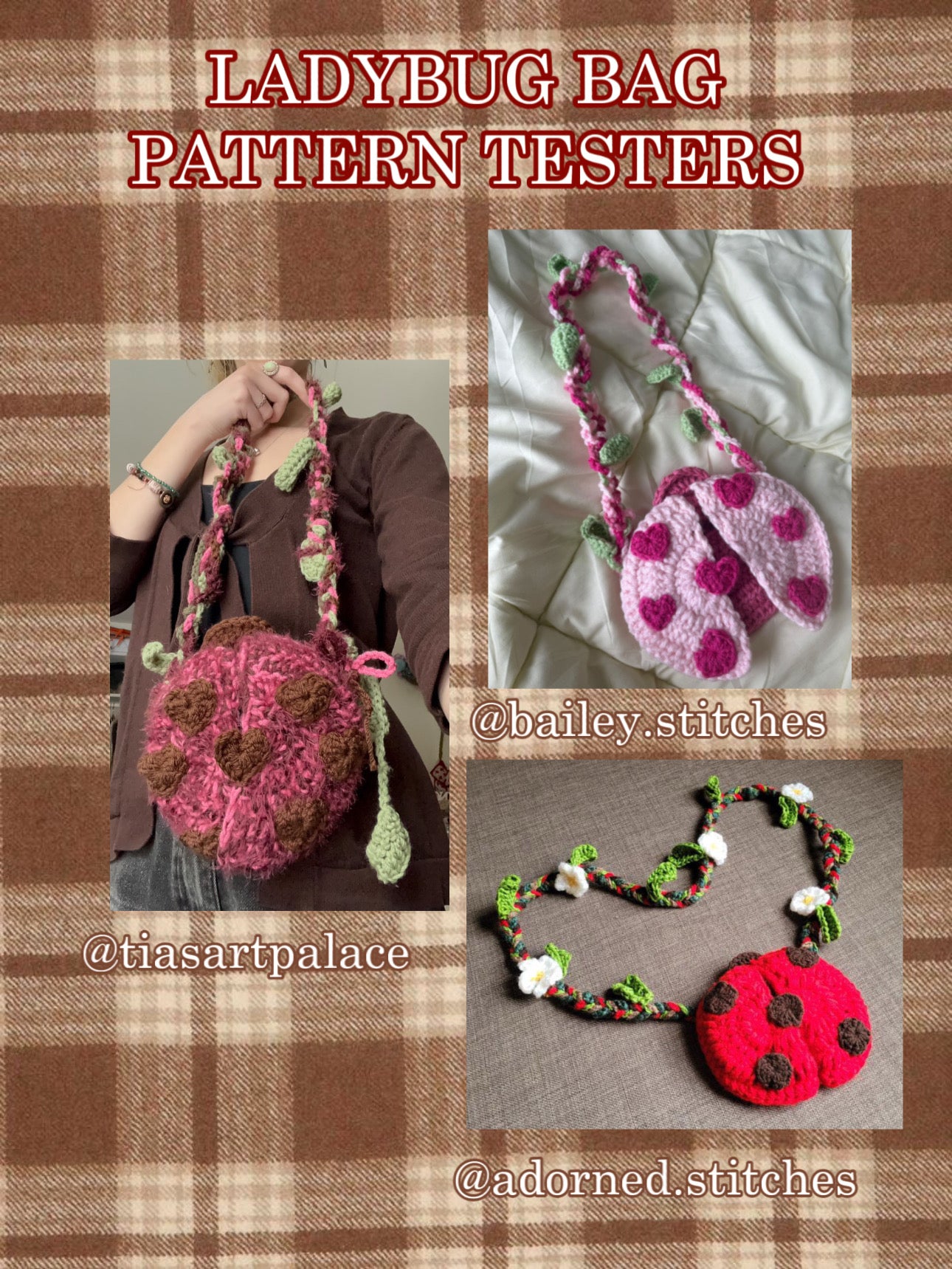 LADYBUG BAG CROCHET PATTERN DIGITAL DOWNLOAD