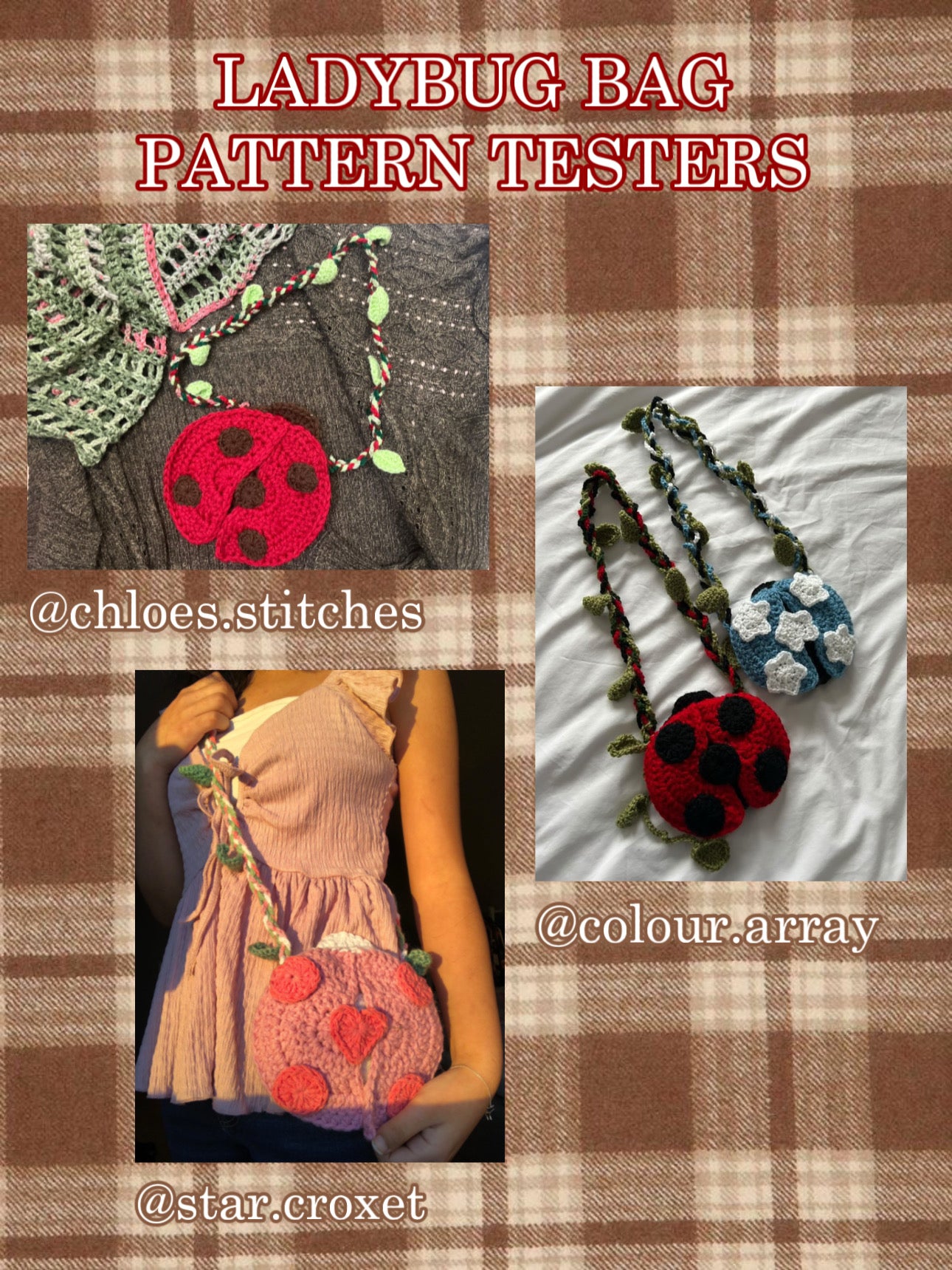LADYBUG BAG CROCHET PATTERN DIGITAL DOWNLOAD