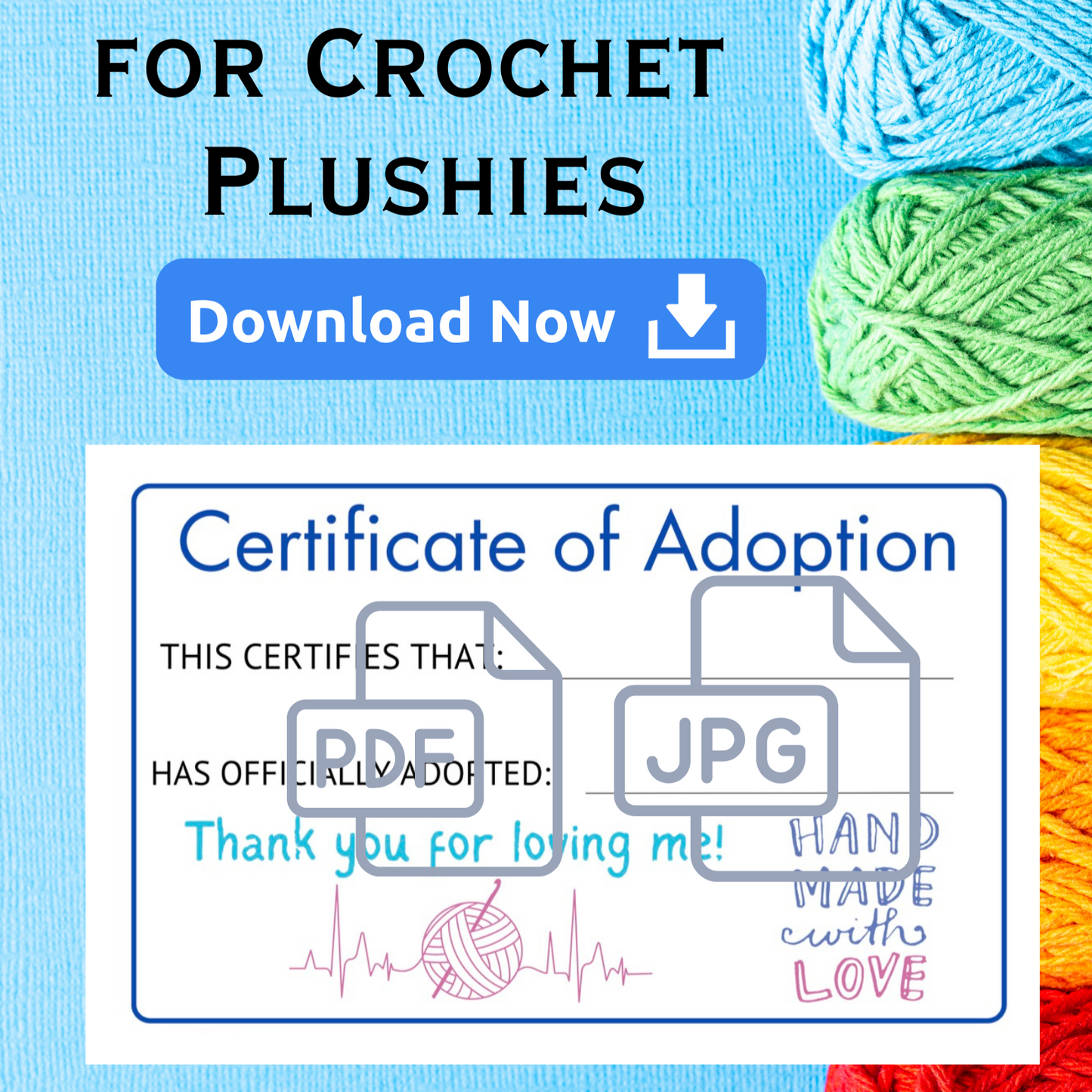 Plushie Adoption Certificates Template Digital Download