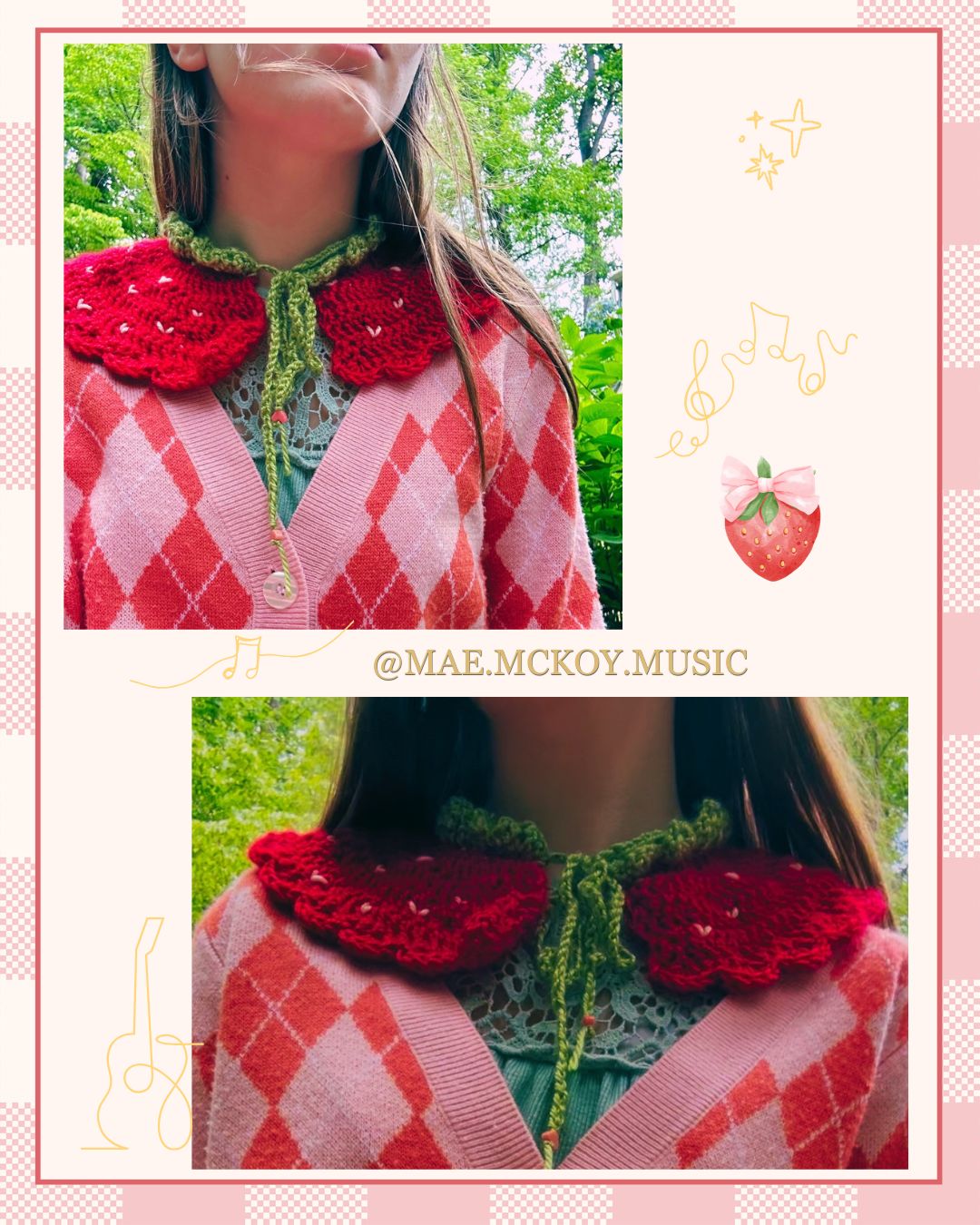 Strawberry Collar Crochet Pattern π Digital Download