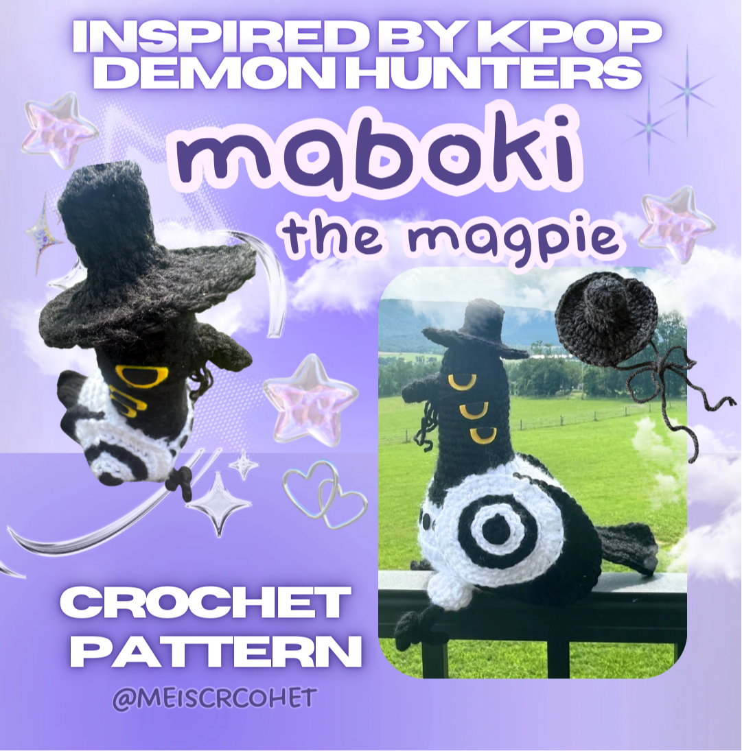 * MABOKI the MAGPIE ๐ crochet pattern - Inspired by Kpop Demon Hunters