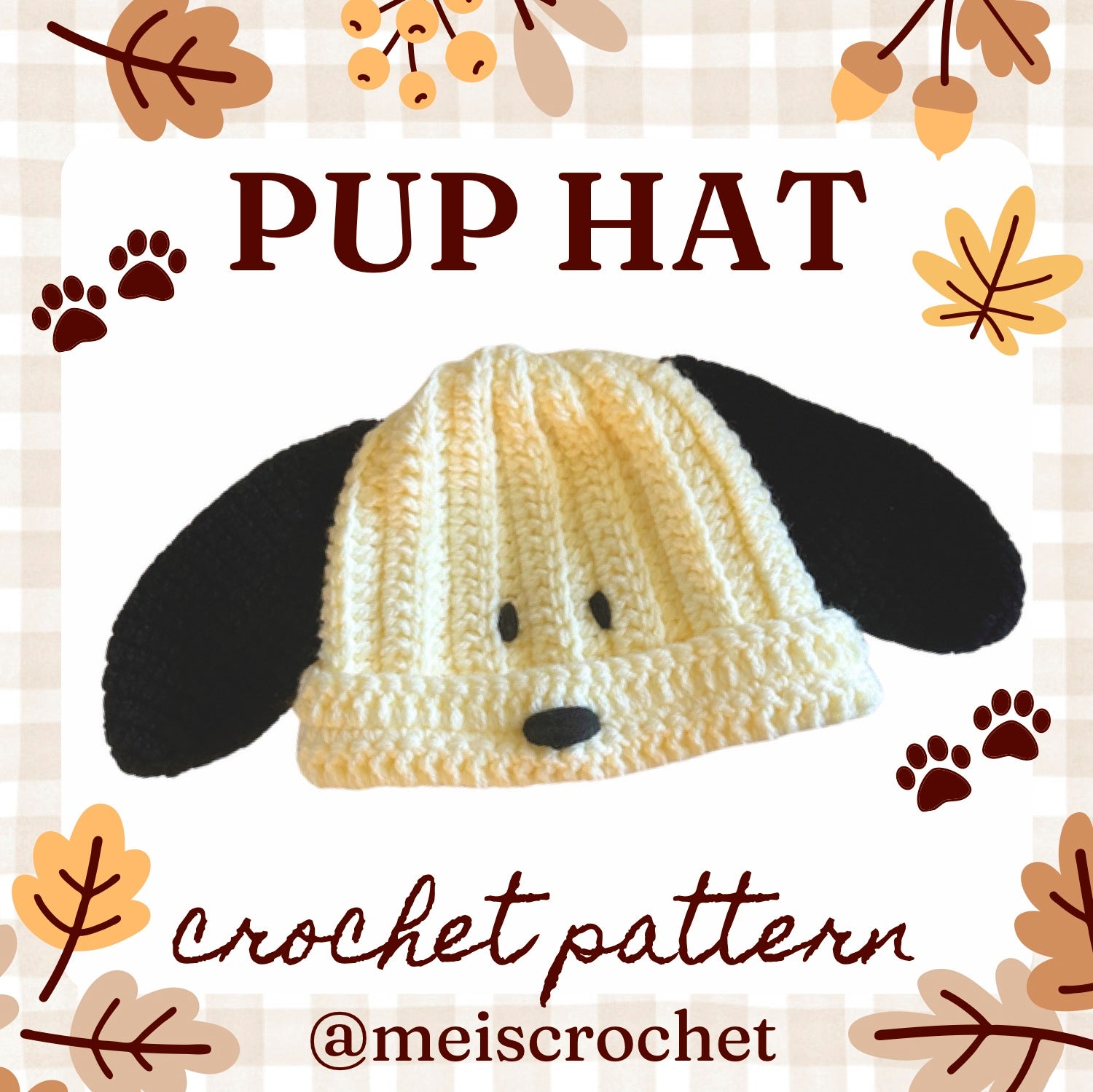 PUP HAT 🐾 Crochet Pattern – Ameizing Art Usa