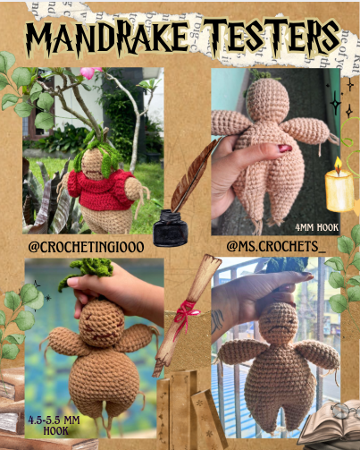 Cheeks McShriek the Mandrake Crochet Pattern!!