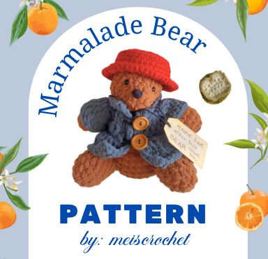 MARMALADE BEAR digital pattern!! 🐻🍊