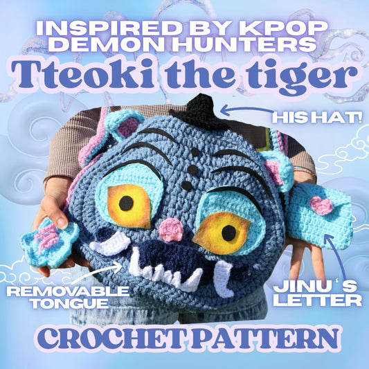 * TTEOKI THE TIGER 🐯🩵 crochet pattern