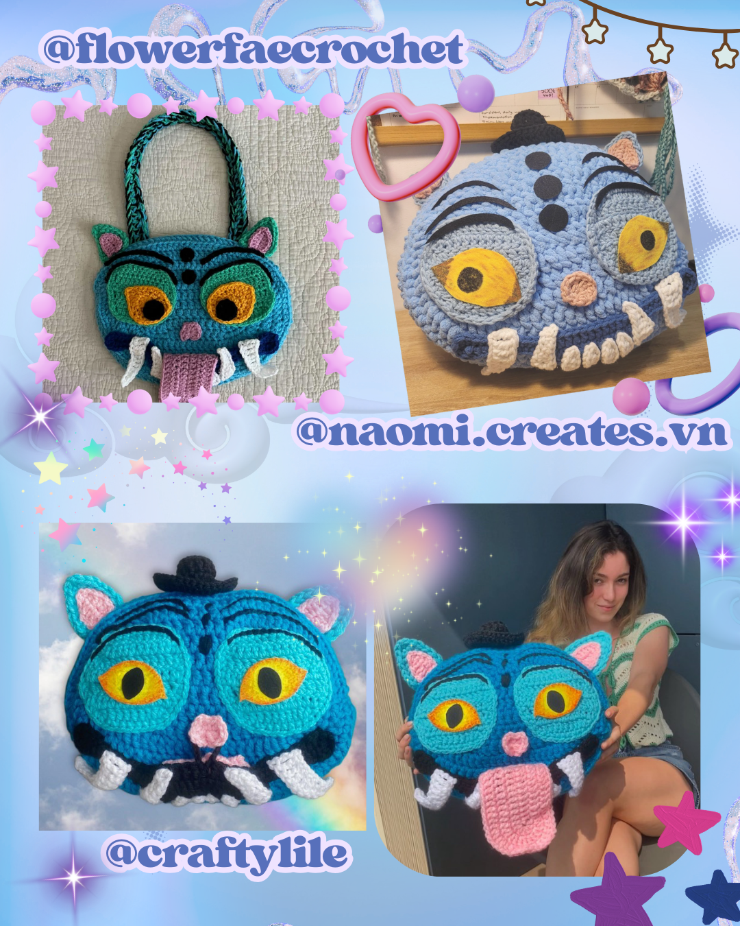 * TTEOKI THE TIGER 🐯🩵 crochet pattern