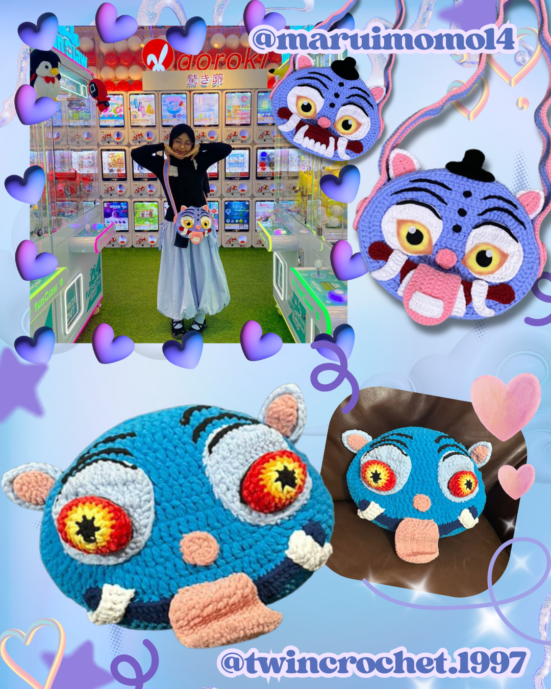 * TTEOKI THE TIGER 🐯🩵 crochet pattern