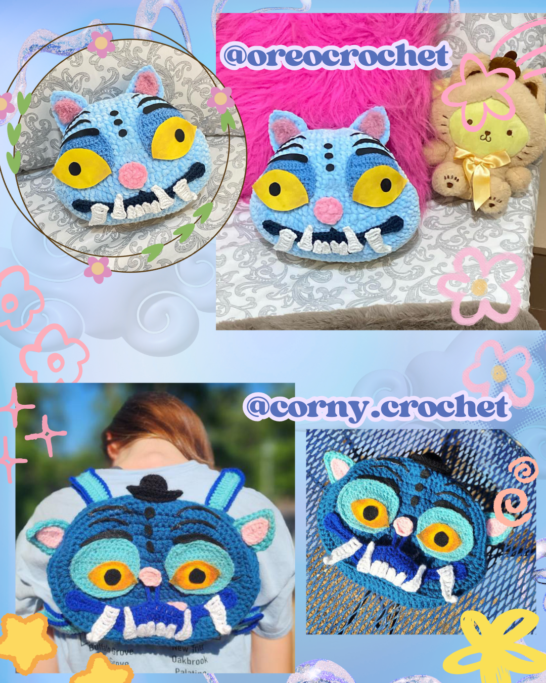 * TTEOKI THE TIGER 🐯🩵 crochet pattern
