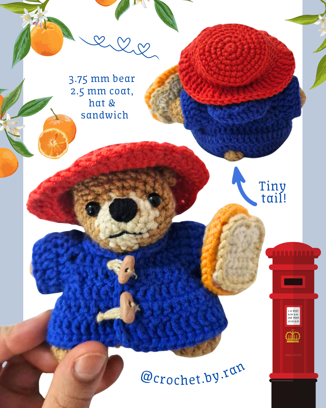 MARMALADE BEAR digital pattern!! 🐻🍊