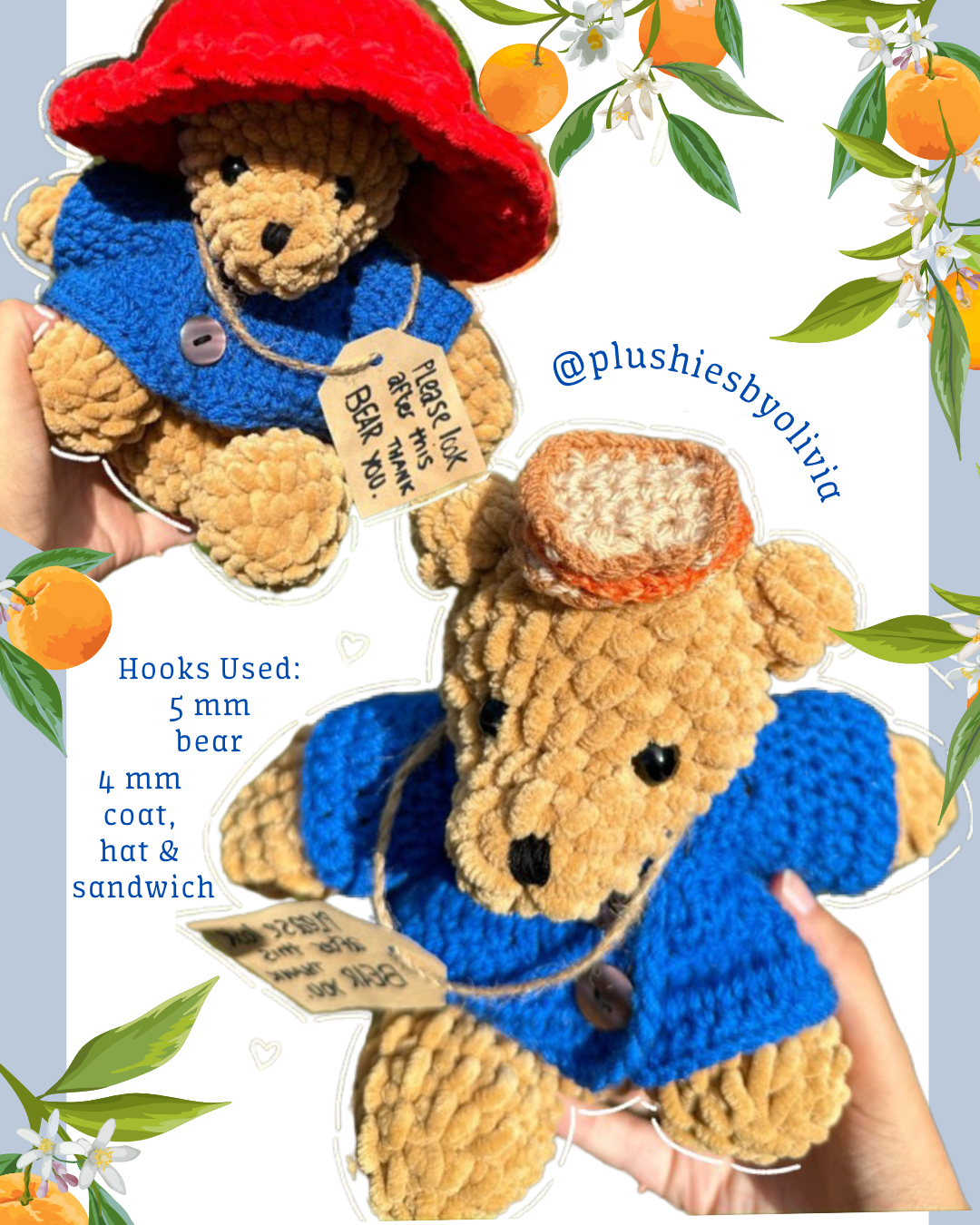 MARMALADE BEAR digital pattern!! 🐻🍊