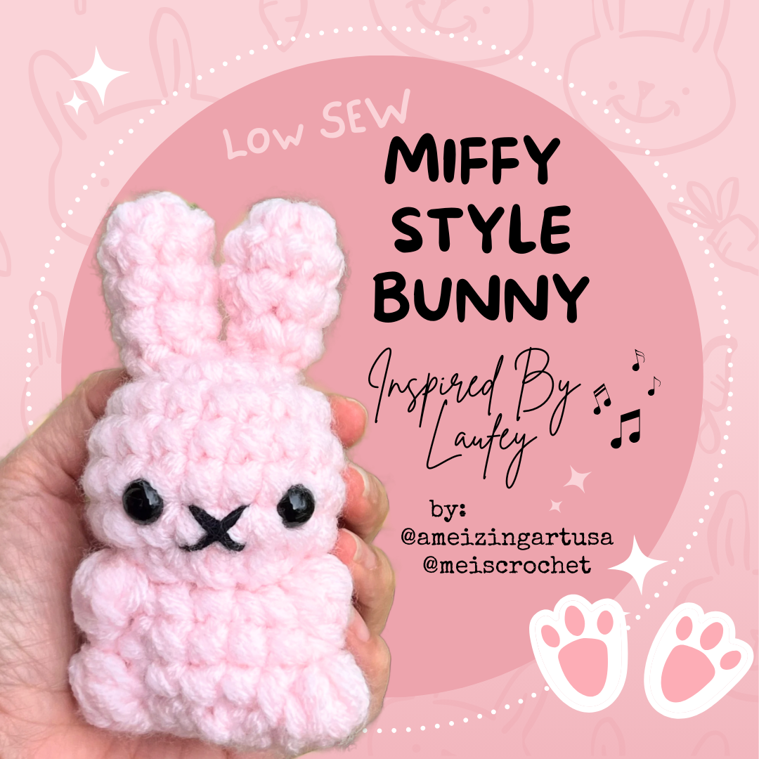 MINI MIFFY STYLE BUNNY  PATTERN DIGITAL DOWNLOAD
