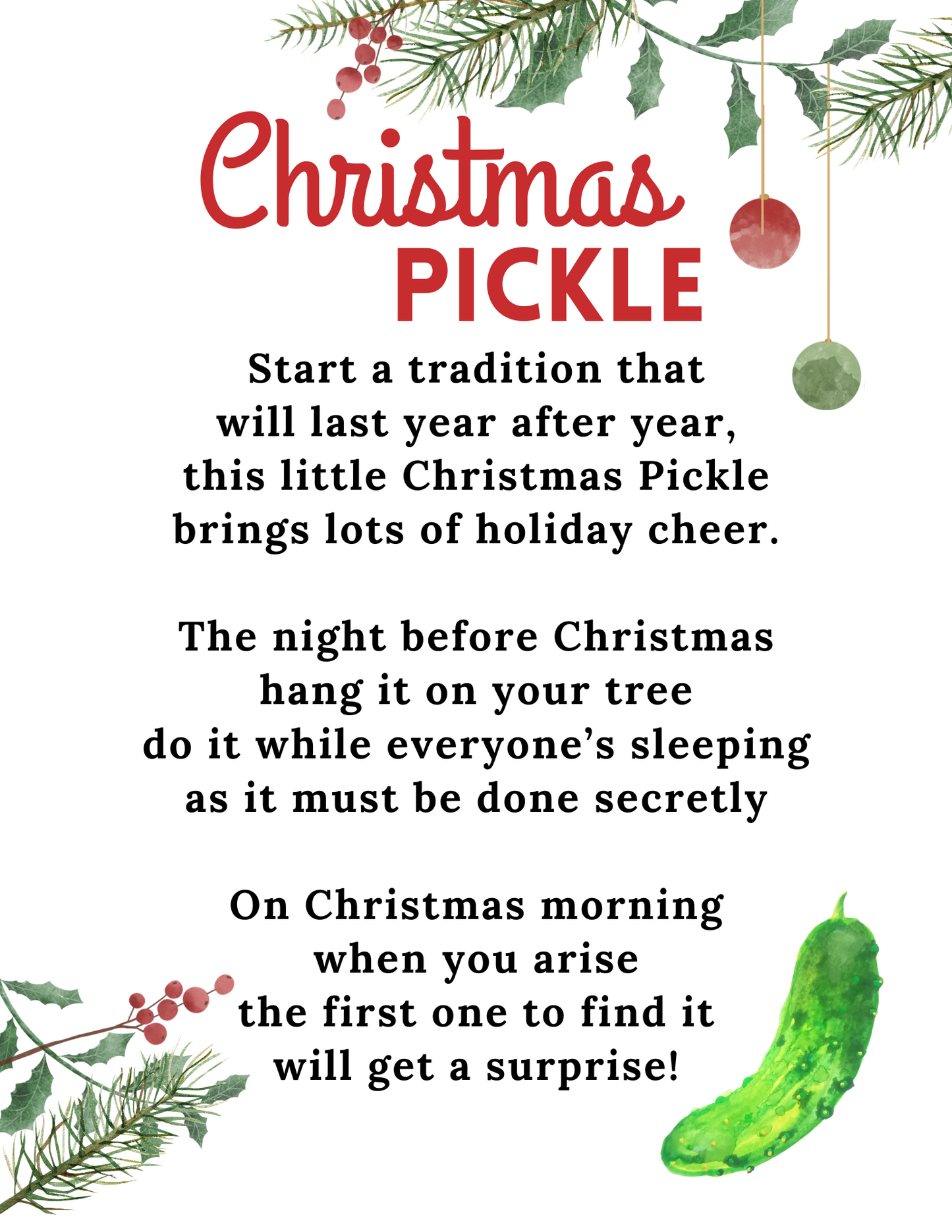 ** Christmas Pickle Ornament