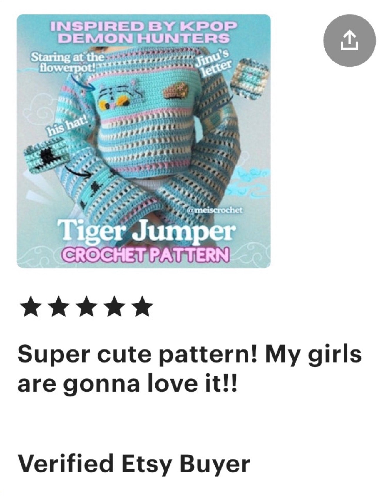 Tiger Jumper Crochet Pattern 🐯🩵✨