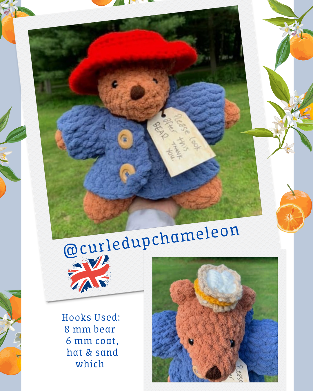 MARMALADE BEAR digital pattern!! 🐻🍊