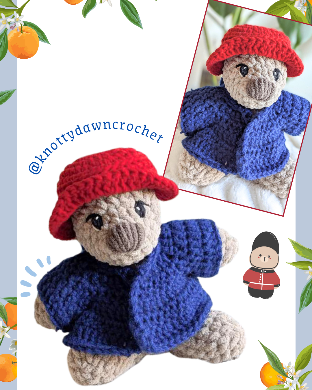 MARMALADE BEAR digital pattern!! 🐻🍊