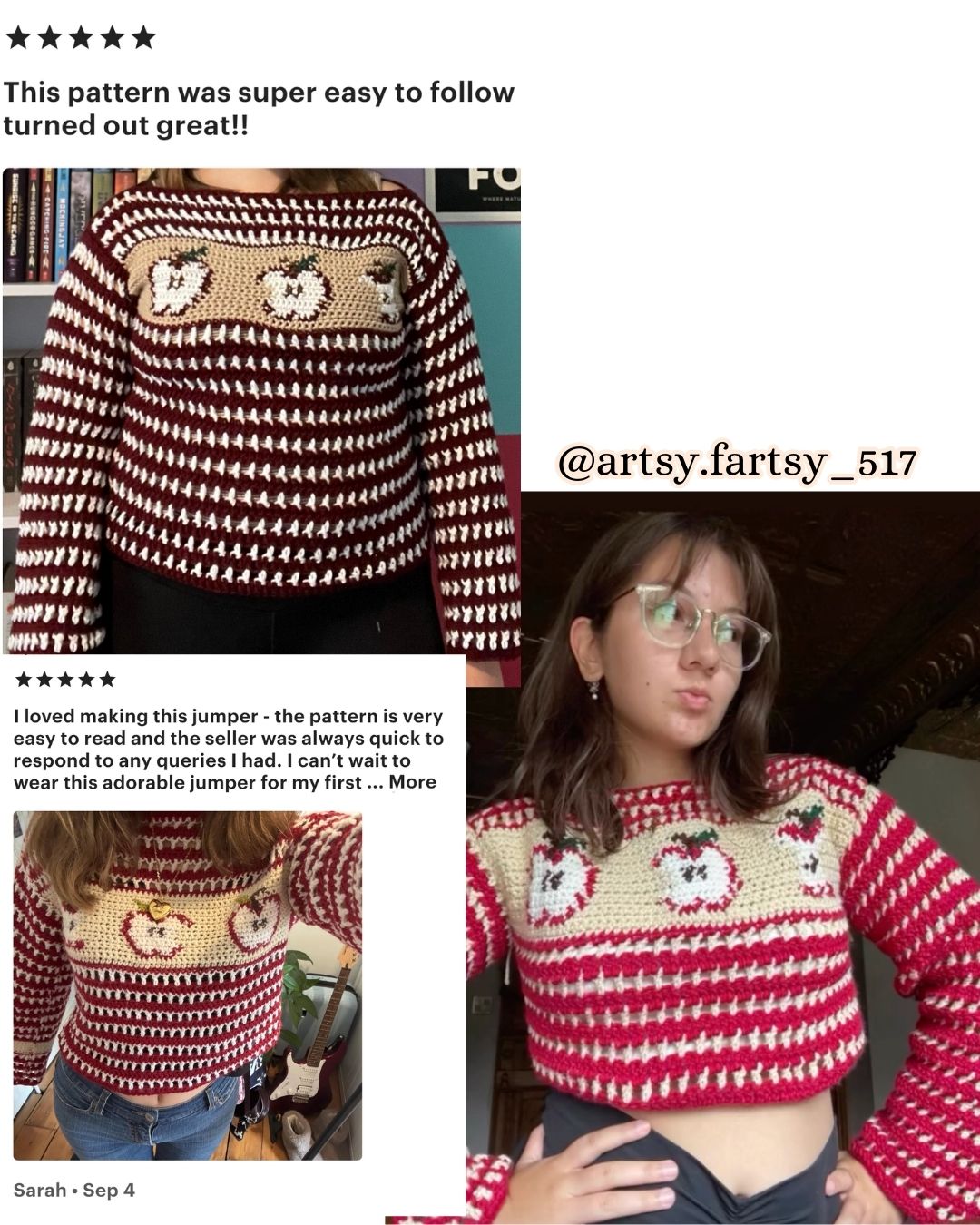 APPLE CIDER JUMPER CROCHET PATTERN – Ameizing Art Usa