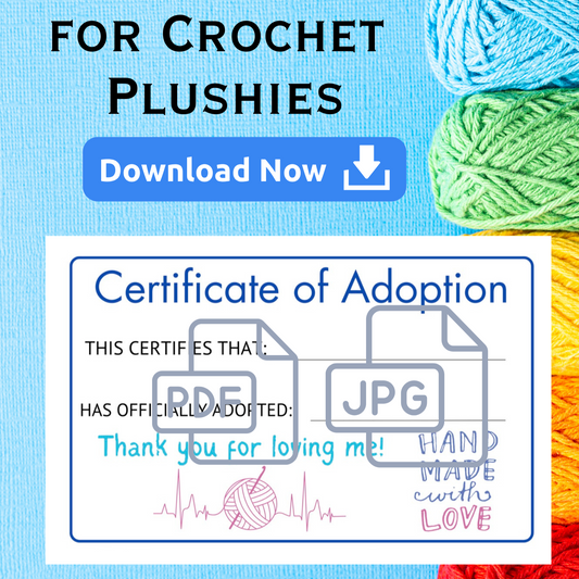 Plushie Adoption Certificates Template Digital Download