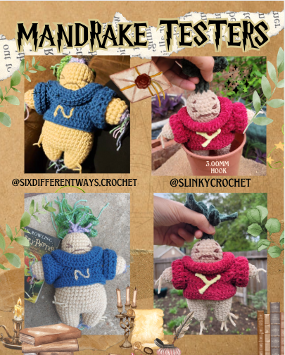Cheeks McShriek the Mandrake Crochet Pattern!!