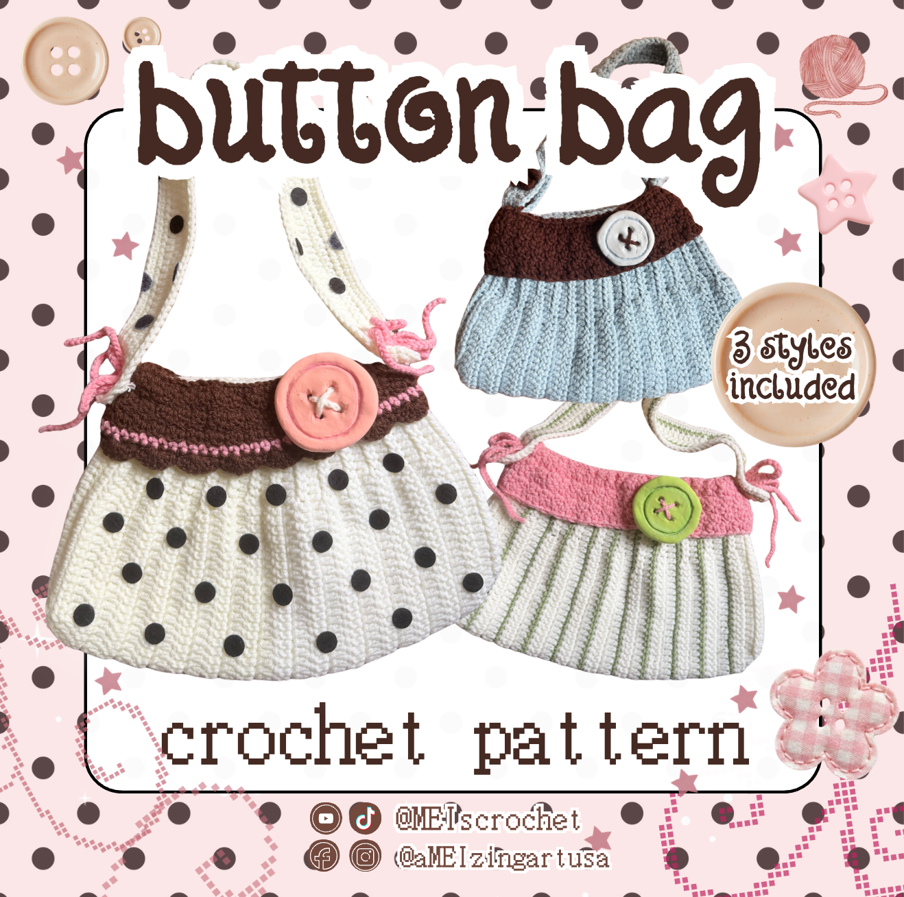 BUTTON BAG Crochet Pattern~
